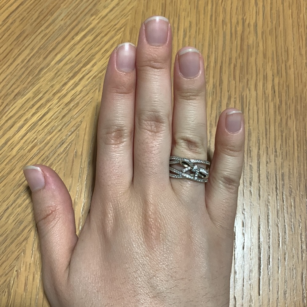 Pandora Stacked Bow Statement Ring - image 3